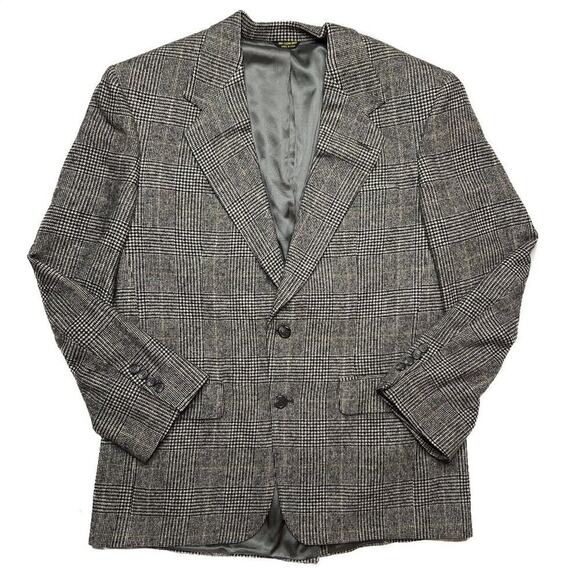 Halls Kansas City Vintage Blazer Brown Plaid Camel Hair Men's Classic Preppy - Picture 1 of 10